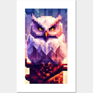 Pixel Owl on Tree Posters and Art